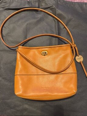Margot Tan Leather Crossbody Bag - Classic Saddle